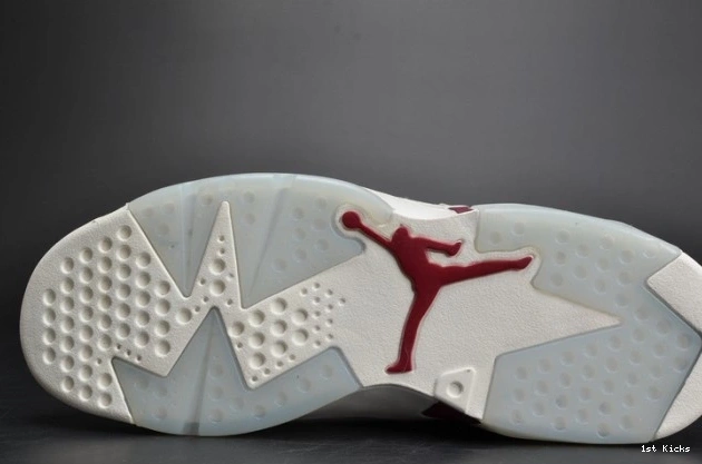 1st Kicks Maroon Jordan 6 Retro 384664-116 white Air 0724